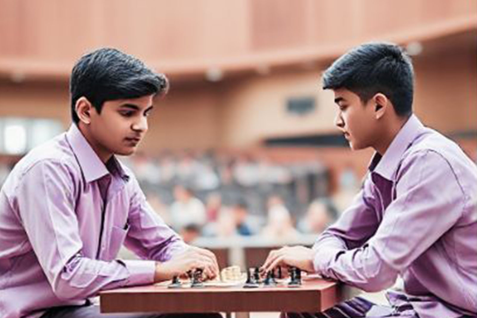 Student participating in an indoor competition